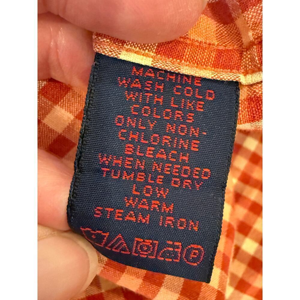 AUSTIN REED London Orange Check Linen/Cotton Shirt Top XXL 2XL - Picture 6 of 9